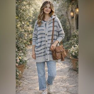 Club Monaco Cashmere 3/4 Sleeve Cardigan Oversized Medium